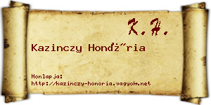 Kazinczy Honória névjegykártya